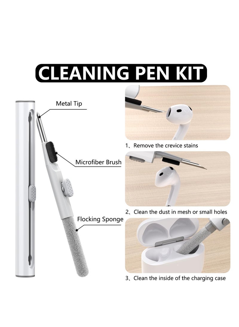 Soft Silicone Case Cover for AirPods 4 with Cleaning Kit and Keychain (Gray) - Image 5