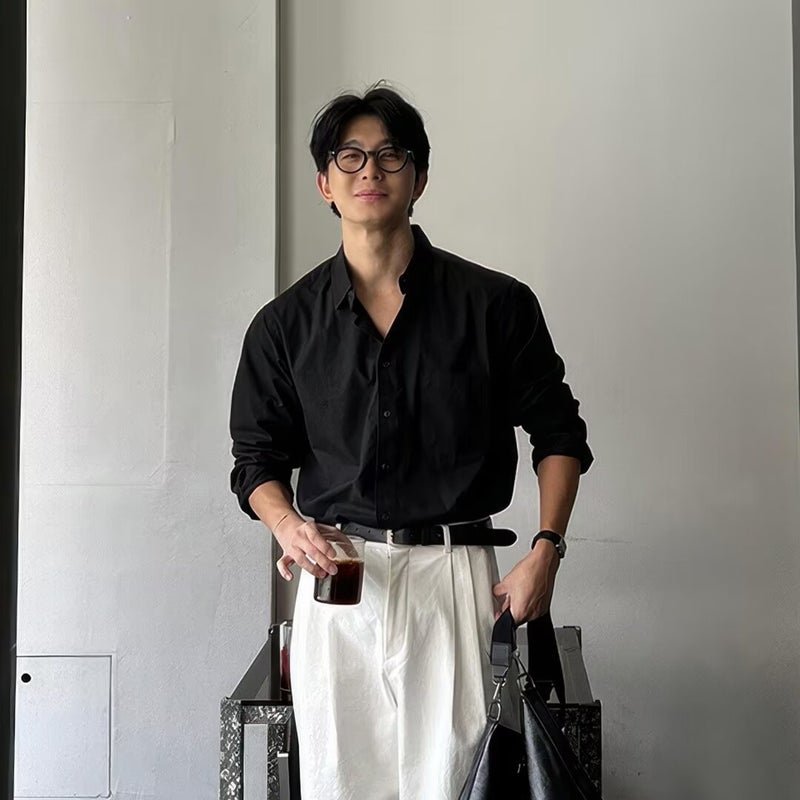 American-style vintage Cotton Linen Shirt Mens European-style Loose Sunscreen Long-sleeved Pleated Texture Linen Tooling Shirt White - Image 2