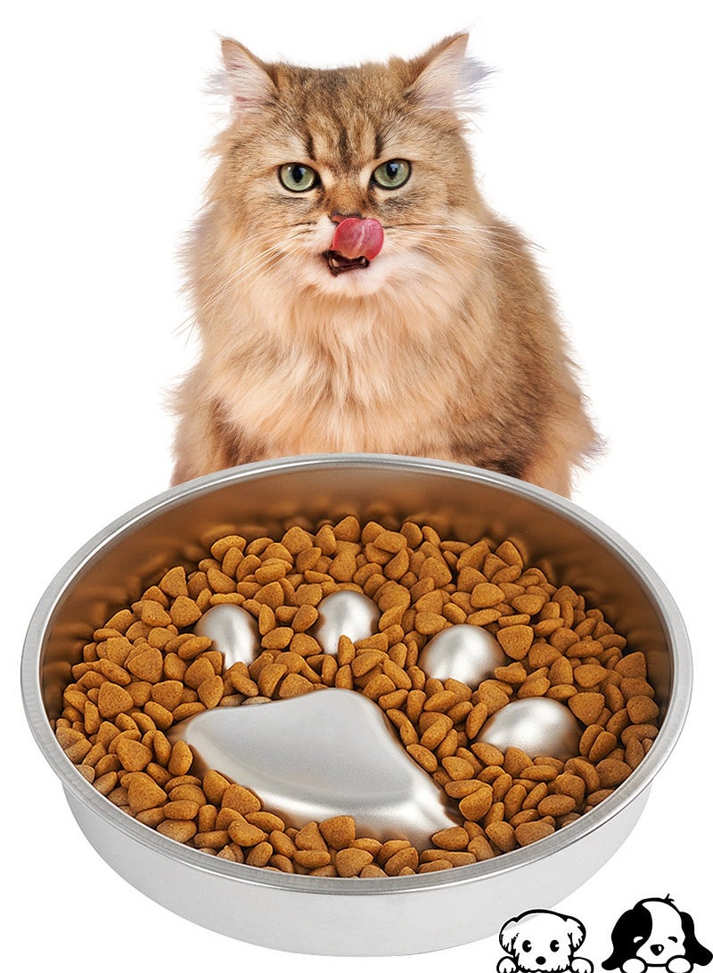 كيدل الفولاذ المقاوم للصدأ بطيئة تغذية الكلب وعاء طبق الحيوانات الأليفة لإبطاء تناول الطعام المعدني الكلب وعاء للسلالات الصغيرة والمتوسطة - Image 1