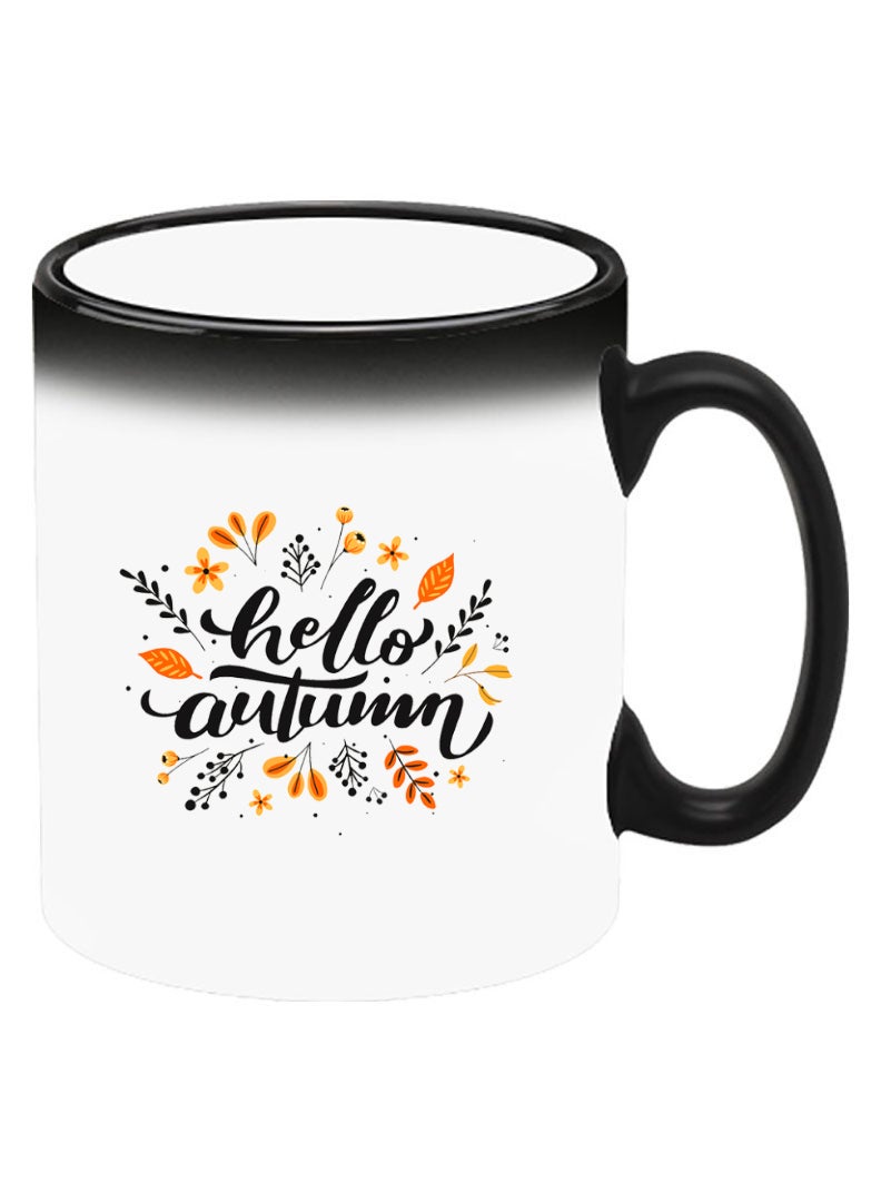 Theodor Color Changing Heat Sensitive Ceramic Mug, Image Revealed When HOT Liquid is Added! Hello Autumn - Image 2