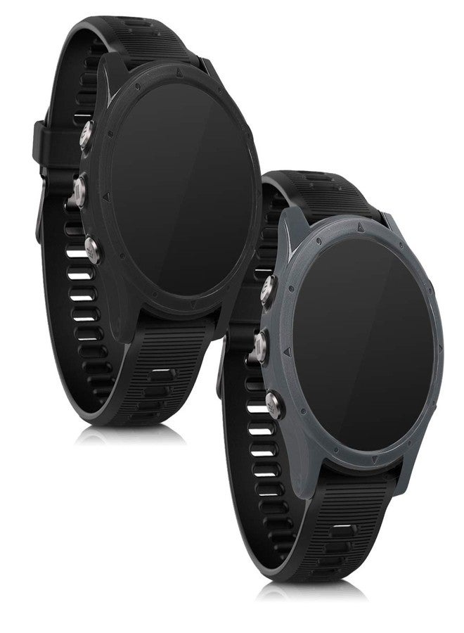 kwmobile Cases Compatible with Garmin Forerunner 935/945 - Set of 2 Fitness Tracker Screen Protectors - Black/Grey - Image 5