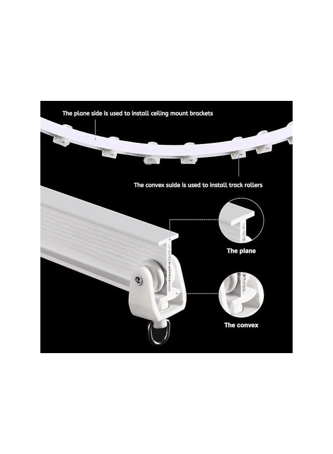 The Bros سكة ستائر سقفية مرنة وقابلة للانحناء، سكة ستائر منحنية بطول 3 أمتار، فاصل غرف من سبائك معدنية، ستارة RV، نظام سكة سقف - Image 3