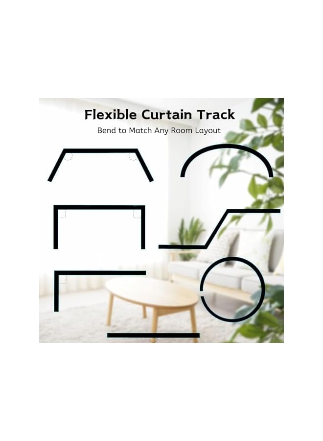 The Bros سكة ستائر سقفية مرنة وقابلة للانحناء، سكة ستائر منحنية بطول 3 أمتار، فاصل غرف من سبائك معدنية، ستارة RV، نظام سكة سقف - Image 5