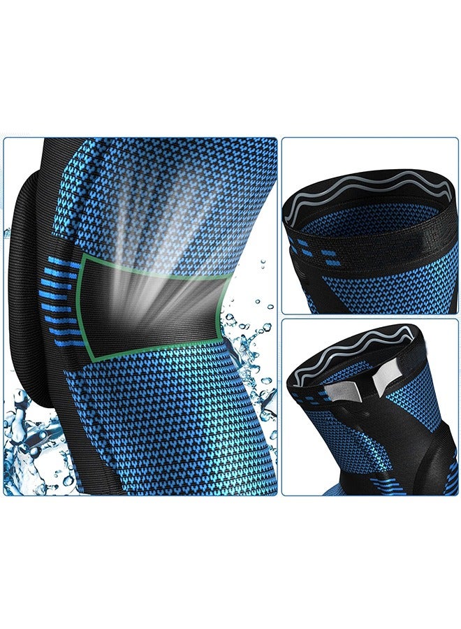 عام 2 قطعة دعم الركبة الرجال النساء دعامة الركبة مع المثبتات الجانبية بطانة حماية من السيليكون الرياضة الركبة الأكمام لرفع الأثقال رفع الأثقال تشغيل م - Image 3