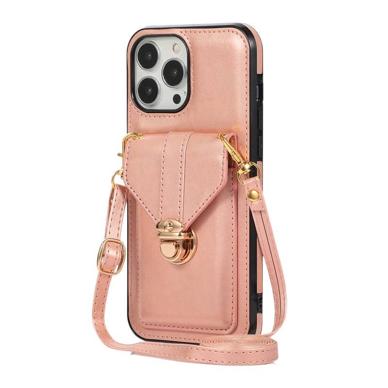 غطاء واقي بTPU لـ iPhone 16 / 16 Plus / 16 Pro / 16 Pro Max مع حامل بطاقات وحامل قائم مع مقاوم للخدش باللون ذهبي وردي بوظيفة حامل من مادة TPU للاستخدام المتكرر للاستخدام اليومي - Image 1