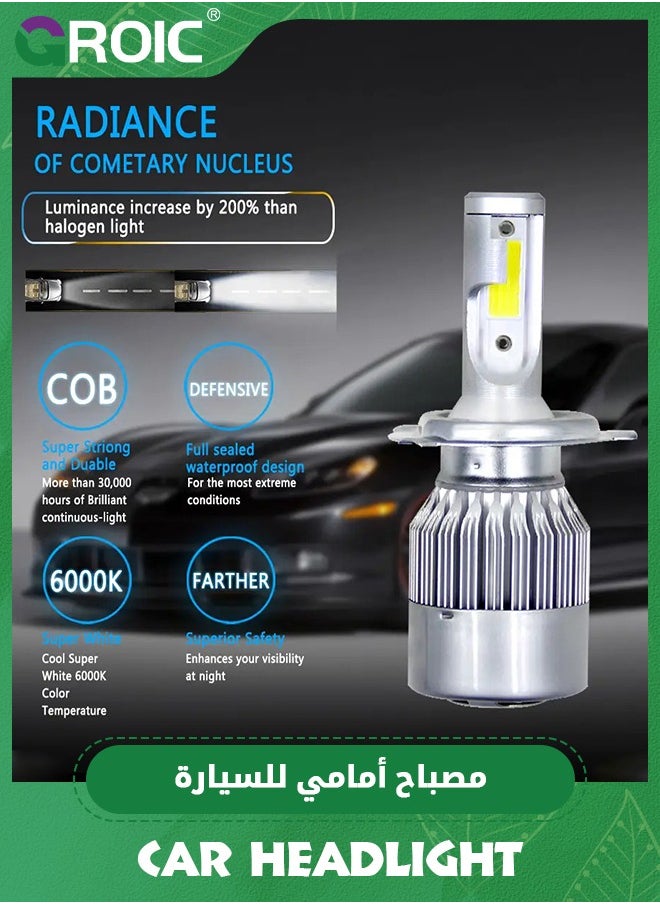 GROIC - 2 Pack H4 LED Headlight Bulbs 360° Adjustable High and Low Beam Conversion Kit Upgraded Bright White LED Super Bright Replacement Plug-N-Play - Image 1
