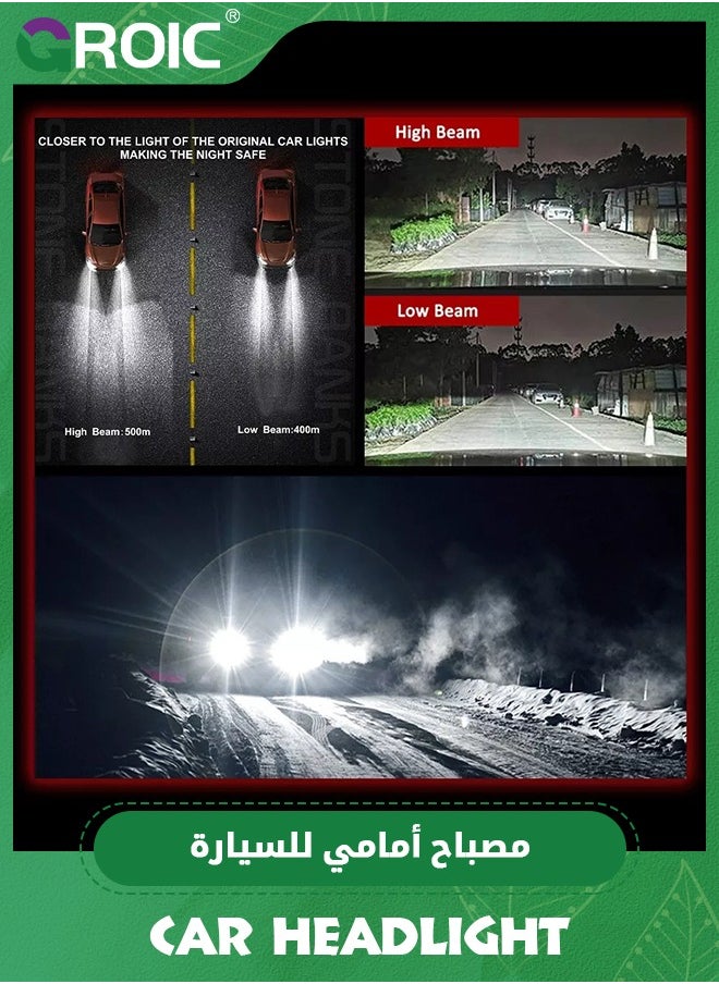 GROIC - 2 Pack H4 LED Headlight Bulbs 360° Adjustable High and Low Beam Conversion Kit Upgraded Bright White LED Super Bright Replacement Plug-N-Play - Image 1