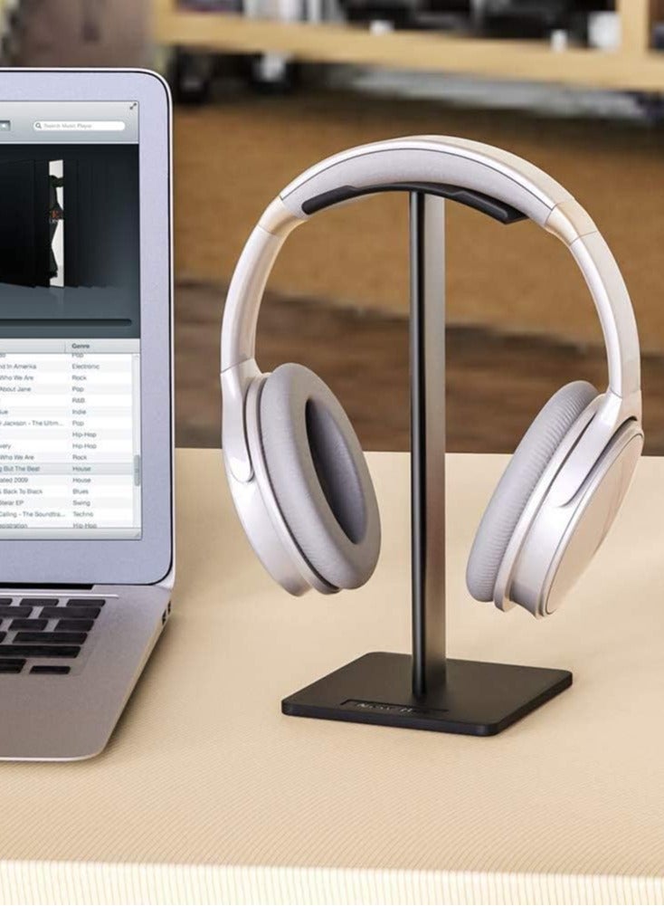 Aluminum Desk Headphone Stand Hanger with Cable Holder for       Gaming Headset Display Table Display Rack Hanger Support Black - Image 2