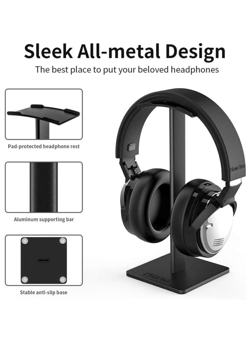 Aluminum Desk Headphone Stand Hanger with Cable Holder for       Gaming Headset Display Table Display Rack Hanger Support Black - Image 4