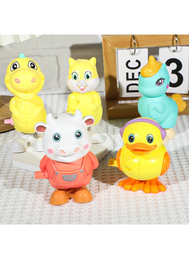 Stall Winding Chicken Monkey Simulation Jumping Dinosaur Children Chain Rabbit Calf Animal Nostalgic Toys-Color:Coil Jump Headset Duck ] - Image 5