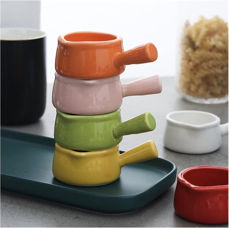 Sauce Boat Ceramic Saucepan Milk Jug Cookware Kitchen Cookware Pot Jam Bowl Milk Cup with Handle Sugar Bowls Gravy Boat,Pink - Image 5