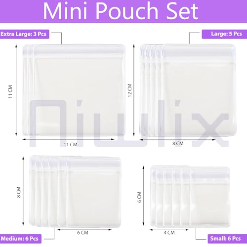 Niwlix 20 Pcs Jewellery Organiser Storage Pouches Clear Zip Lock Cover for Rings, Earings, Necklace, Transparent - Image 5