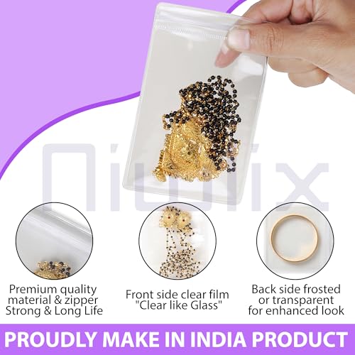 Niwlix 20 Pcs Jewellery Organiser Storage Pouches Clear Zip Lock Cover for Rings, Earings, Necklace, Transparent - Image 4