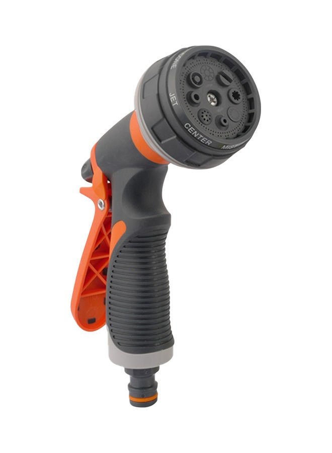 Loquat Garden Hose Nozzle Spray With 8 Adjustable Watering Patterns Grey/Orange 23x5x10cm - Image 1