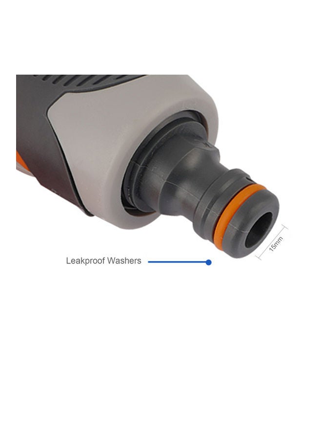 Loquat Garden Hose Nozzle Spray With 8 Adjustable Watering Patterns Grey/Orange 23x5x10cm - Image 3