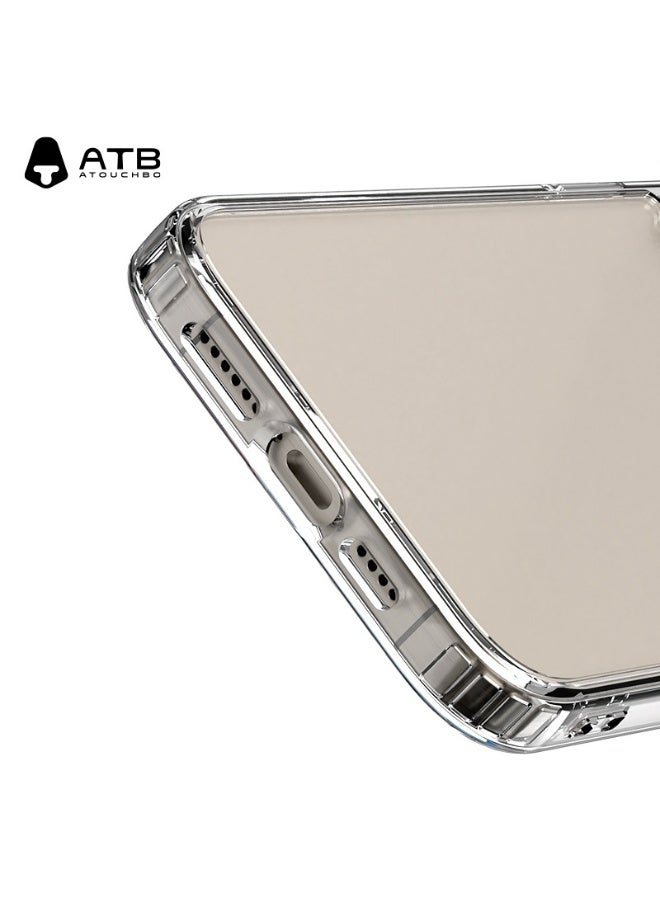 Atouchbo iPhone 16 plus Clear shockproof case with built-in magnetic ring for car mounts and magnetic holders Elegant lightweight cover with anti-yellowing protection. A premium clear phone case made of soft TPU and hard PC for strong protection against drops, bumps, and scratches. Comes with a magnetic ring holder, allowing perfect compatibility with magnetic car mounts and stands. Anti-yellowing coating keeps the case crystal clear for a long time. - Image 3