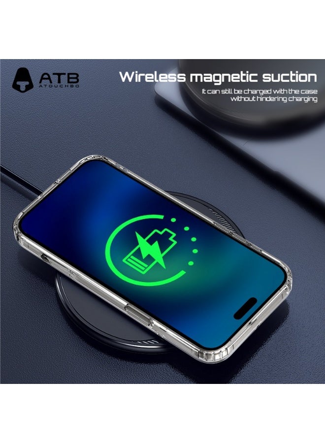 Atouchbo iPhone 16 plus Clear shockproof case with built-in magnetic ring for car mounts and magnetic holders Elegant lightweight cover with anti-yellowing protection. A premium clear phone case made of soft TPU and hard PC for strong protection against drops, bumps, and scratches. Comes with a magnetic ring holder, allowing perfect compatibility with magnetic car mounts and stands. Anti-yellowing coating keeps the case crystal clear for a long time. - Image 4