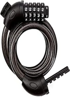 OR 1.2M 5-digit code bicycle lock coil reset combination line bicycle lock anti-theft password lock - black 