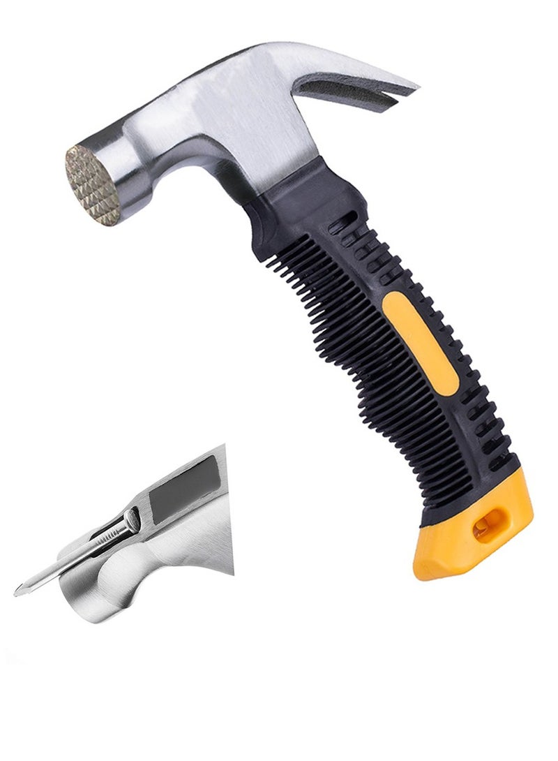 Mini claw hammer, small short hammer with soft rubber handle, small nail hammer nail tool, short hammer, nail hammer, children's hammer, small hammer for indoor and outdoor use - Image 1
