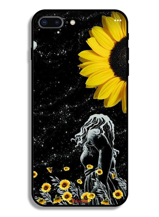 Tolwak Apple iPhone 7 Plus Protective Case Girl Look At Moon Art - Image 2