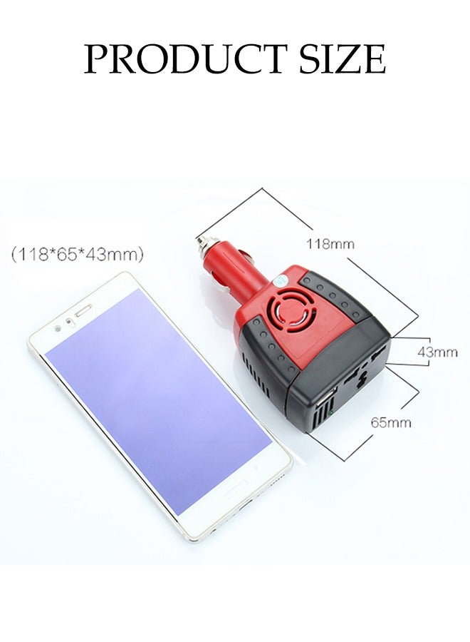 150W DC 12V to 220V AC Car Inverter,Auto Voltage Converter with USB Charging Ports - Image 2