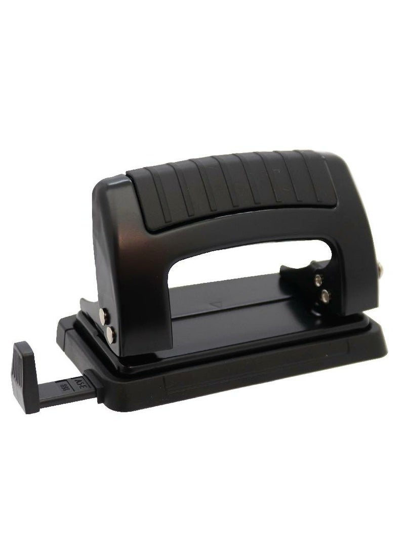 ROCO Desk Puncher, 2 Holes, Black, Capacity up to 10 Sheets (80 gsm) / 12 Sheets (70 gsm) - Image 1