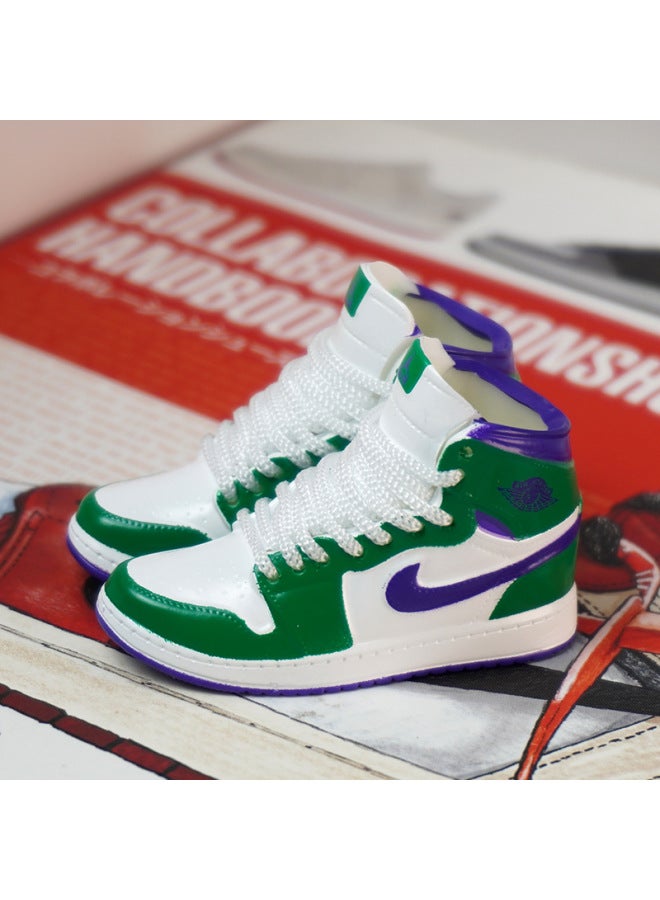 1/6 Mini Sneakers Model Aj1 Creative Cute Basketball Shoes Keychain Car Bag Jewelry Aj Keychain-Color:1 Hulk (pair Of Nude Shoes)  - Image 1