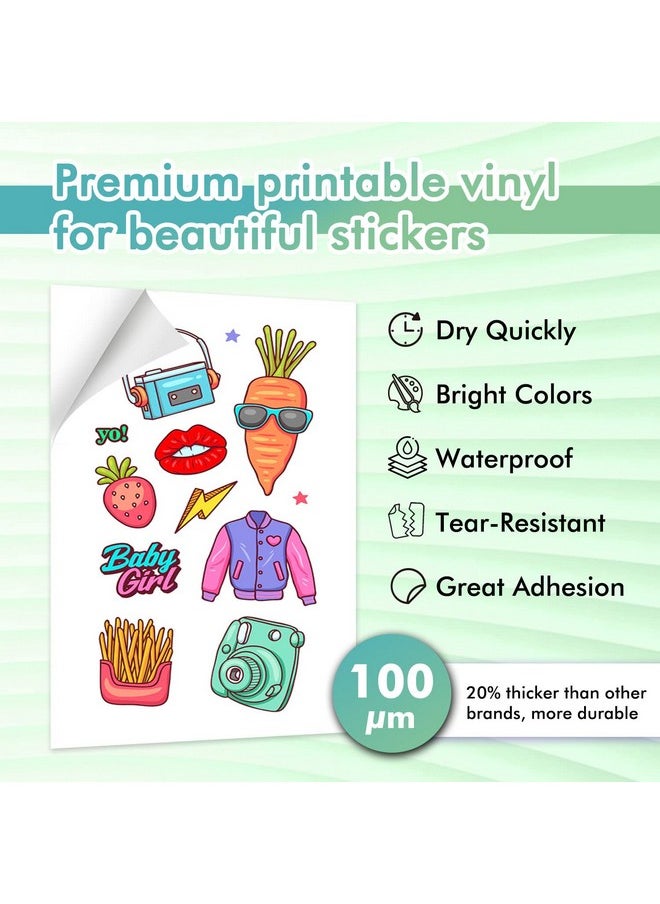 KOALA PAPER - Koala Printable Vinyl Sticker Paper For Inkjet Printer 11X17 Inch 10 Sheets Matte White Sticker Printer Paper Waterproof Sticker Paper Tearresistant Removable - Image 1