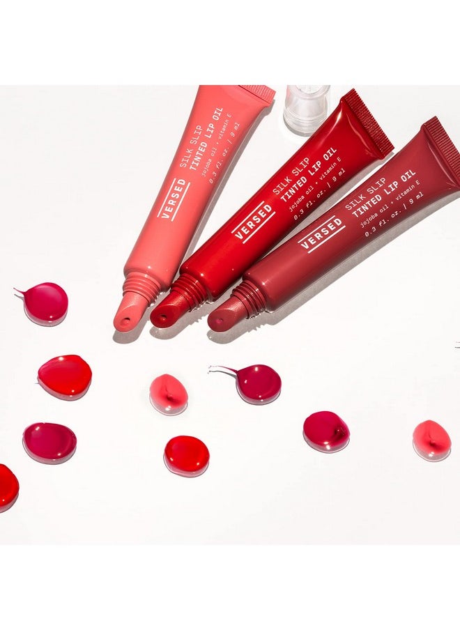 Versed - Versed Silk Slip Tinted Lip Oil, Fig - Sheer Mauve Berry Lip Tint - Long-Lasting, Moisturizing Makeup with Jojoba + Vitamin E - Helps Smooth + Hydrate Chapped Lips - Non-Toxic, Vegan Lip Care (0.3 oz) - Image 1