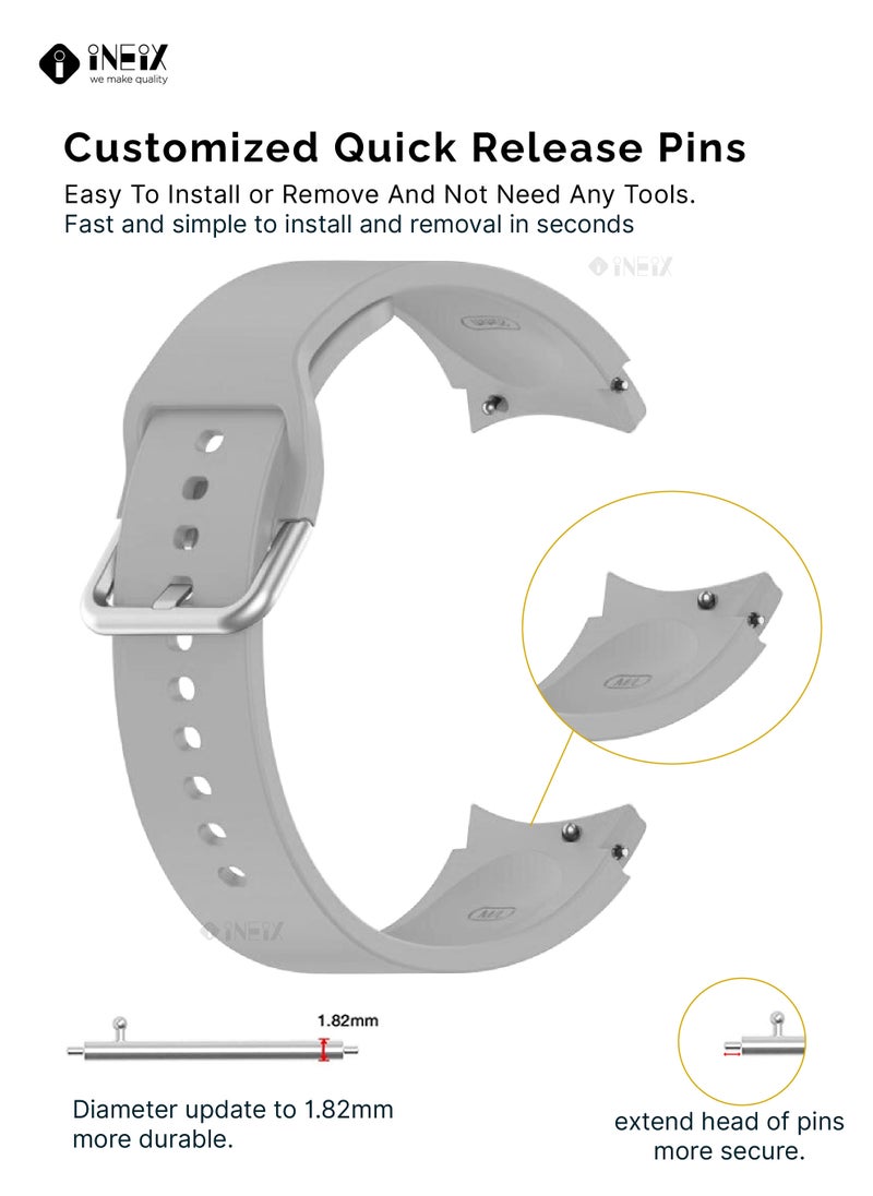 INEIX Silicone Replacement Strap For Samsung Watch 4 Classic 42/46 mm Grey  - Image 3