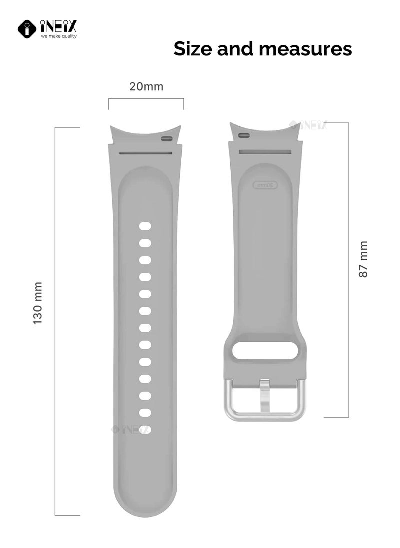 INEIX Silicone Replacement Strap For Samsung Watch 4 Classic 42/46 mm Grey  - Image 4