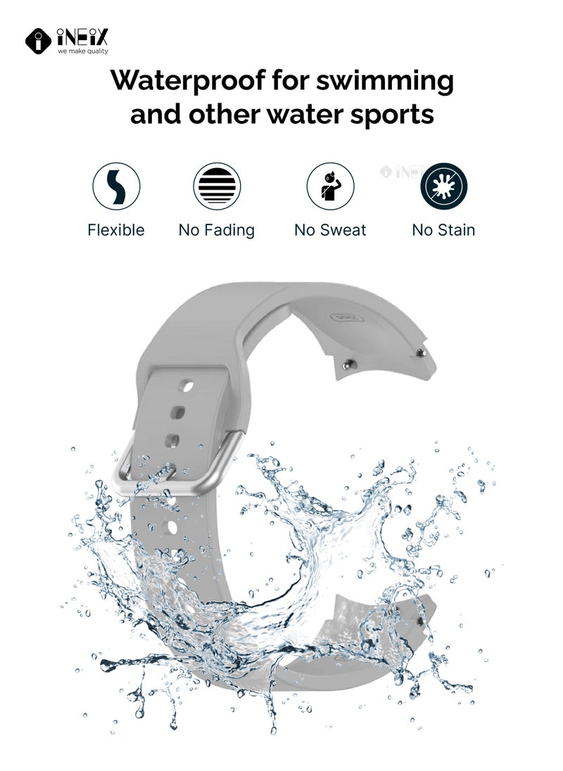 INEIX Silicone Replacement Strap For Samsung Watch 4 Classic 42/46 mm Grey  - Image 5
