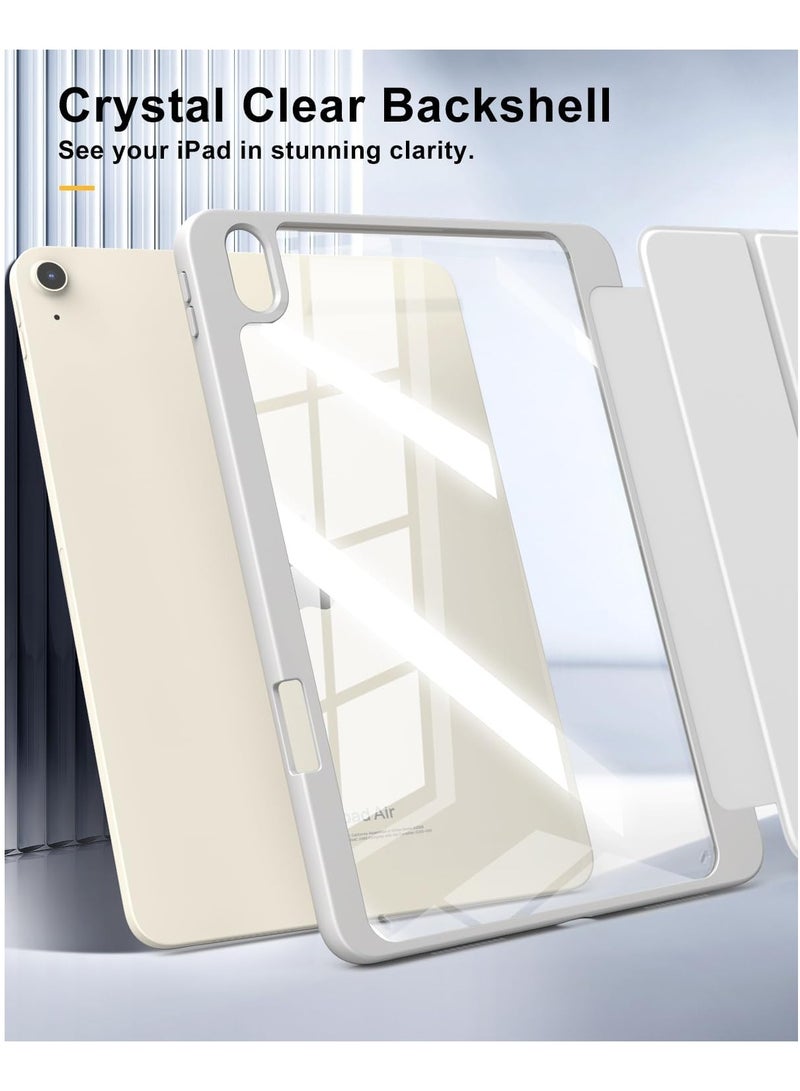 DUSALA Case for iPad Air 11 Inch (M3/M2-2025/2024) with Pencil Holder, iPad Air 5th/4th Generation Case (2022/2020) 10.9 Inch, Slim Protective Cover with Clear Back, Auto Wake/Sleep, (Grey) - Image 5