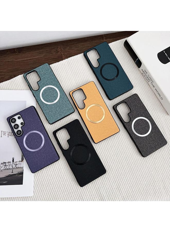 S-TOP Case For Samsung Galaxy S25 Ultra 5G Magsafe Magnetic Ring Cloth Texture Phone Case - Image 2