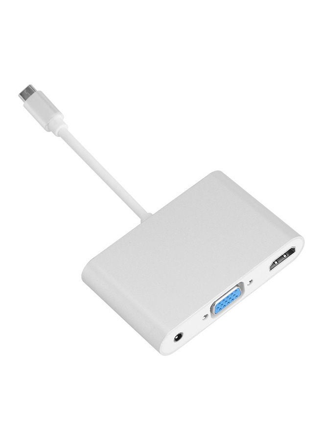 NIBEMINENT USB 3.1 Type-C Male To HDMI Audio Female Adapter Converter For MacBook Silver - Image 1