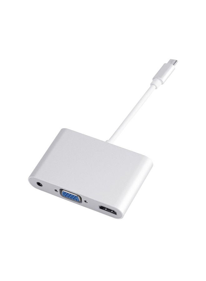NIBEMINENT USB 3.1 Type-C Male To HDMI Audio Female Adapter Converter For MacBook Silver - Image 2
