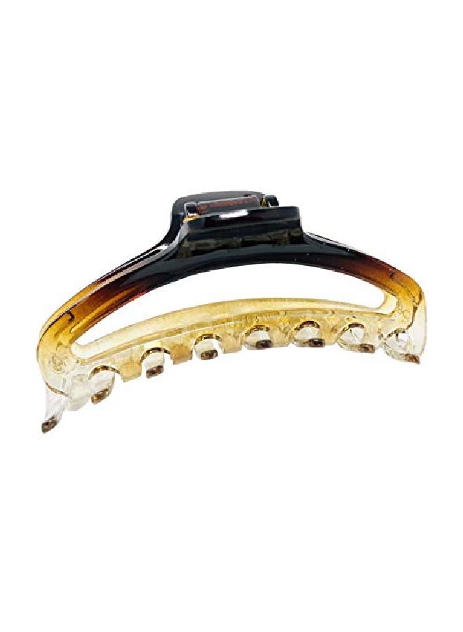 Parcelona French Slim Double Shaded Crystal Clear Tortoise Brown Shell Celluloid Tight Jaw Hairgrips Claw Clip Clamp Clutcher For Fine Hair For Women And Girls - Image 1
