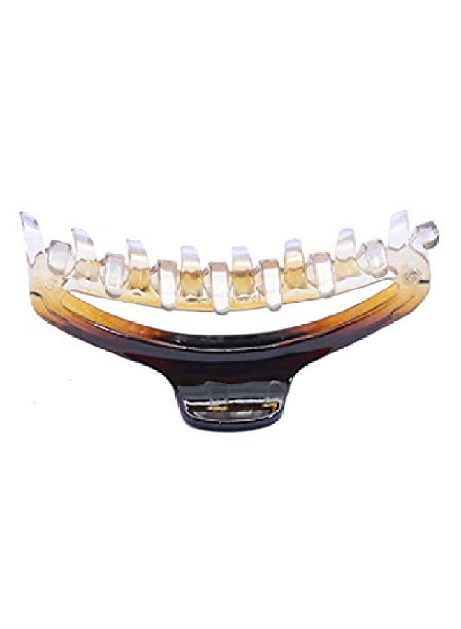 Parcelona French Slim Double Shaded Crystal Clear Tortoise Brown Shell Celluloid Tight Jaw Hairgrips Claw Clip Clamp Clutcher For Fine Hair For Women And Girls - Image 4
