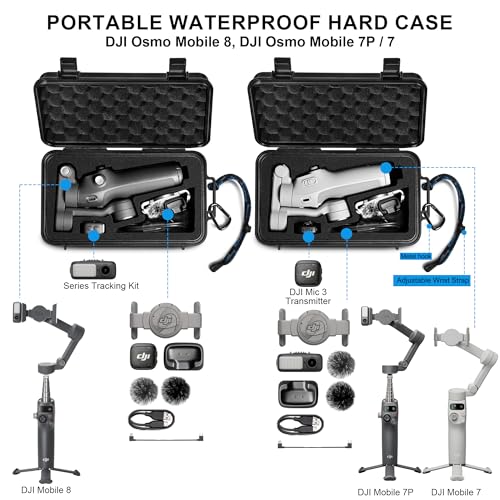 Lekufee Travel Waterproof Hard Case for DJI Osmo Mobile 8 Osmo Mobile 7P 7 Gimbal Stabilizer and AccessoriesCase Bag Only - Image 3