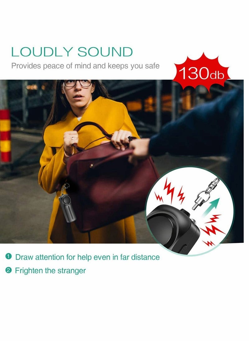 Personal Safety Alarm for Women, Children, and Seniors, 130dB Rechargeable Security Siren with LED Light, Easy to Use Emergency Alert Keychain, Reusable Design - Image 3