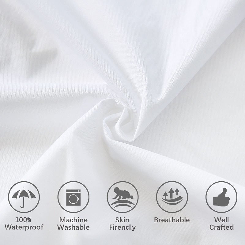 Biloban King Pillow Protector Waterproof 4 Pack Pillow Cases with Zipper Noiseless & Breathable for King Size Pillows Machine Washable Pillow Protectors  White  - Image 4