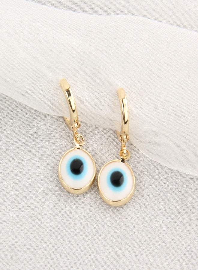 SALTY Anti Tarnish Evil Eye Charm Drop Earrings Set for Women | Stylish Fashion Jewellery | Accessories for Girls | Minimal Jewelry | Ideal for Gifting | Marriage, Birthday | Gift for Valentine Day - Image 3