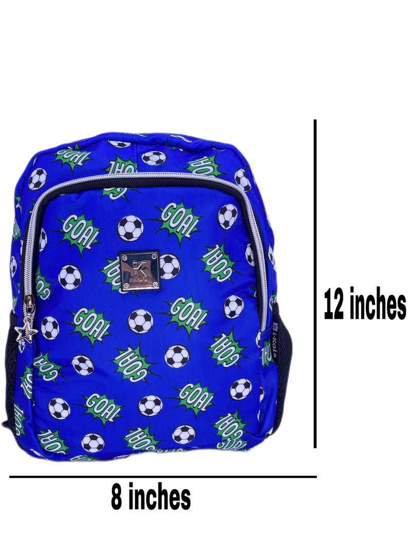 i-kola Printed School backpack with premium Lightweight Animation Football backpacks with favorite personalized trending bookbags school bags For Boys(12Inches) - Image 4
