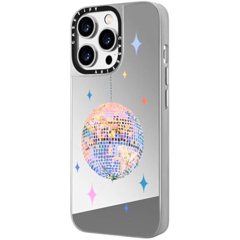 Casetify Mirror Case for iPhone 14 Pro Compatible with Magsafe - Disco - Silver on Silver - Image 5