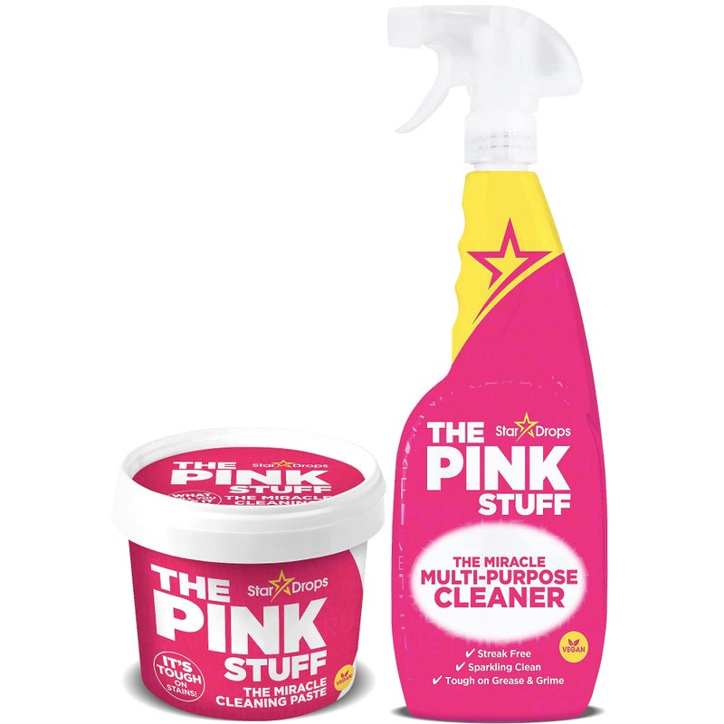 Stardrops - The Pink Stuff - The Miracle Cleaning Paste and Multi-Purpose Spray 2-pack Bundle (1 Cleaning Paste, 1 Multi-Purpose Spray) - Image 1