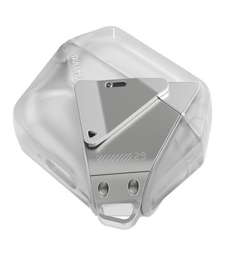 Aulumu حافظة ألومو A29 الهندسية لسماعات AirPods 4 مع قفل | غطاء واقي مع مشبك نايلون | درع سبائكي | متوافق مع سماعات Apple AirPods من الجيل الرابع (2024) - أبيض شفاف - Image 1