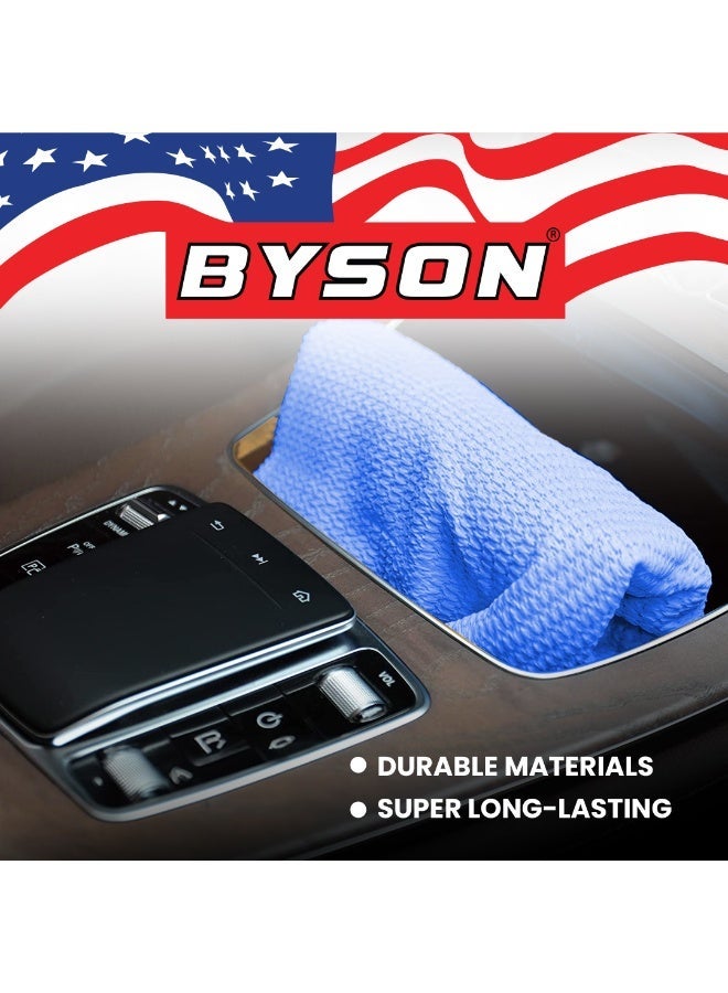 BYSON Chamois Cleaning Cloth, Super Absorbent Car Drying Towel, Reusable Synthetic Leather Wash Cloth, Quick Dry Microfiber Car Care Towel for Auto Glass Interior Exterior Cleaning (Blue) - Image 2