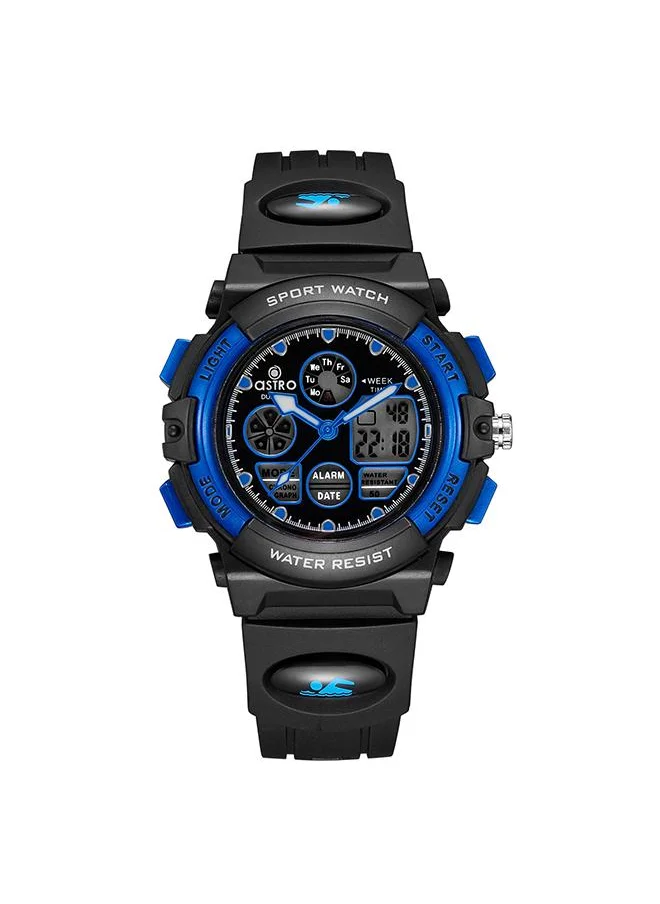 ASTRO Astro A23806-PPBL Kids Analog-Digital Display Watch & PU Strap Black With Blue Buttons