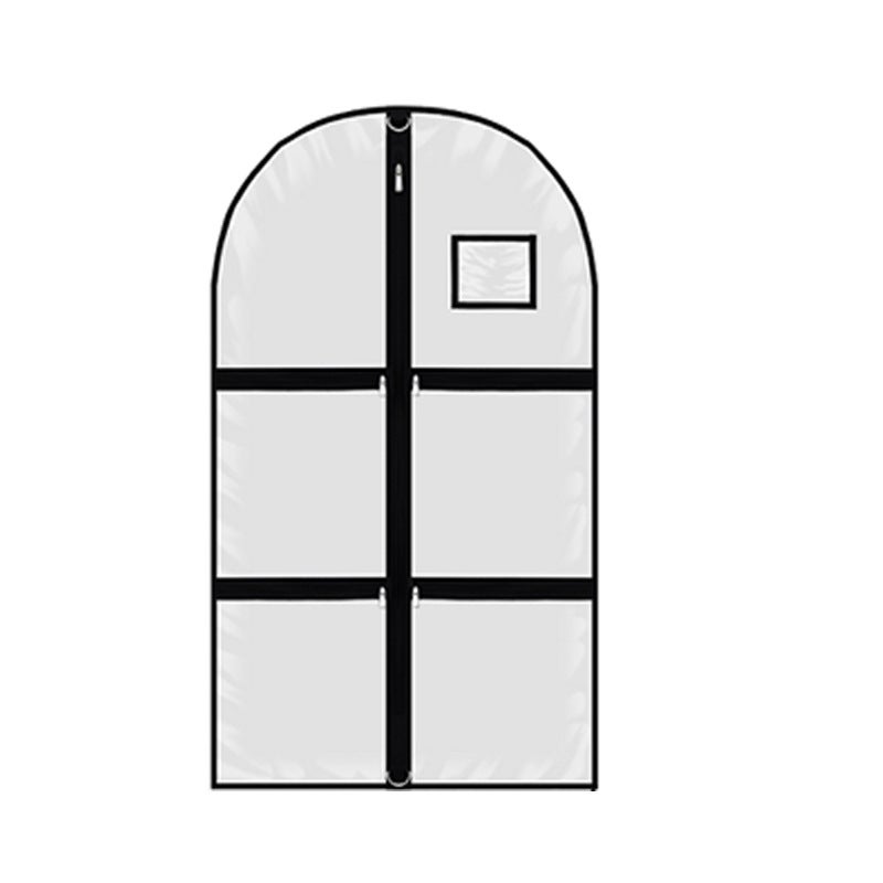 37-inch Kids Transparent Dress Dust Cover with 4 Zip Pockets White 