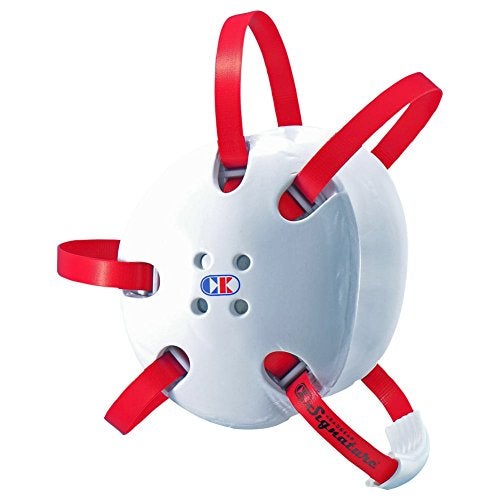 Cliff Keen Two-Tone Signature Wrestling Headgear - Color: White/Scarlet - Image 3